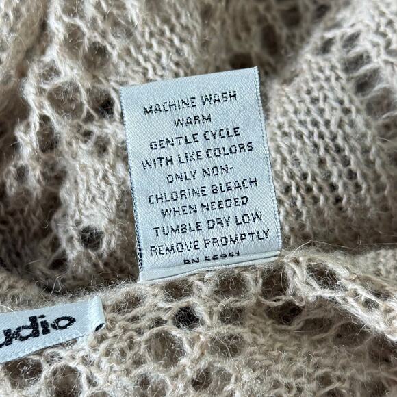 Vintage 90s Y2k Open Knit Mohair Cardigan Sweater Fairy Grunge Coquette Dolly 2X - Picture 6 of 6